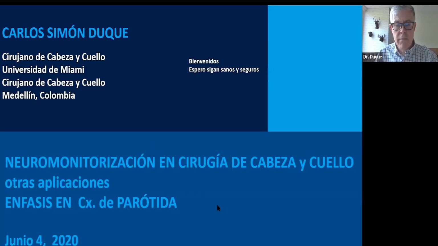 Webinar - Otras aplicaciones de neuromonitorizacion en Cx de Cabeza y Cuello . | Webinar - Outras aplicações de neuromonitoramento em Cx de Cabeça e Pescoço .
